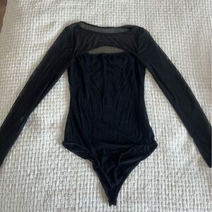 Black Long Sleeve Top with Mesh